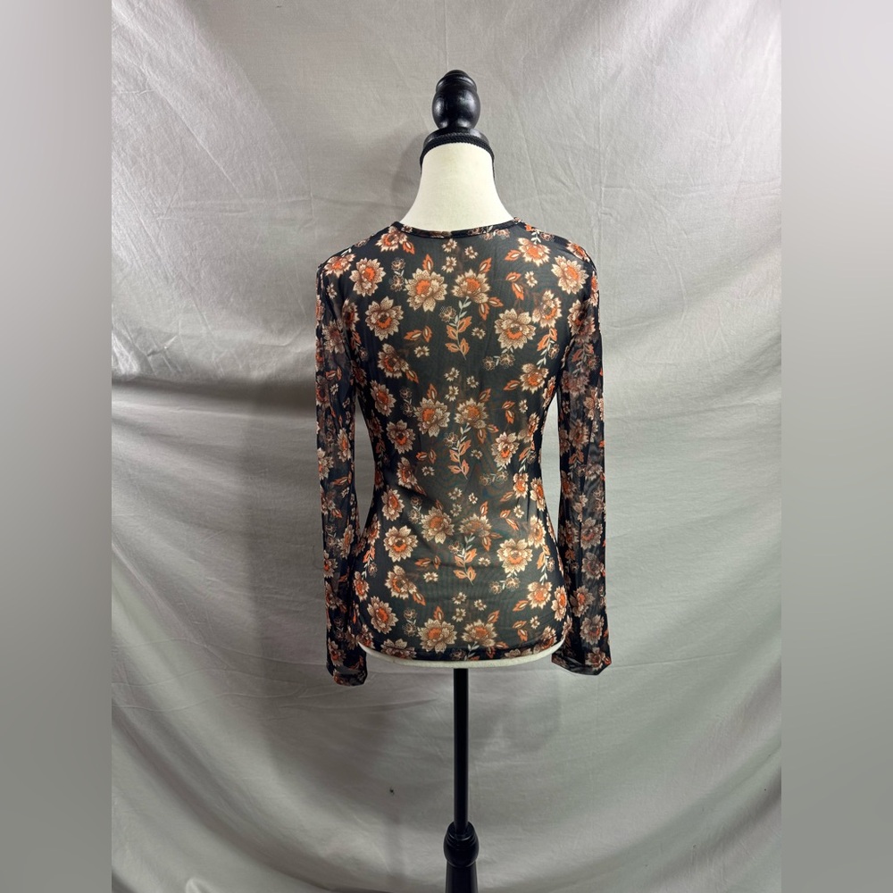 Boho Floral Print Blouse Brown - Picture 7 of 7